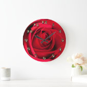 Grande Horloge Ronde Rose rouge (Maison)