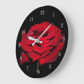 Grande Horloge Ronde Rose rouge - Noir (Angle)