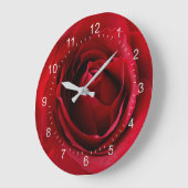 Grande Horloge Ronde rose rouge profonde (Angle)
