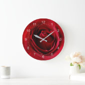 Grande Horloge Ronde rose rouge profonde (Maison)