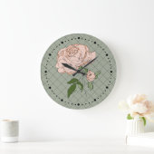 Grande Horloge Ronde Rose Shabby (Maison)