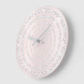 Grande Horloge Ronde Rose Vip Gris Vip Silver Diamond Gemmes Infinies (Angle)