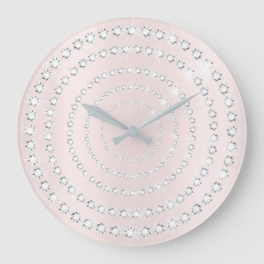 Grande Horloge Ronde Rose Vip Gris Vip Silver Diamond Gemmes Infinies (Recto)