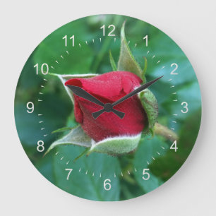 Grande Horloge Ronde rosebud rouge