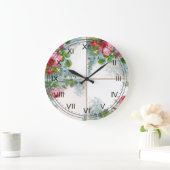 GRANDE HORLOGE RONDE ROSES & JASMINES MONOGRAMME (Maison)