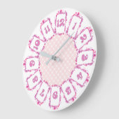 Grande Horloge Ronde Roses roses (Angle)
