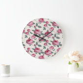Grande Horloge Ronde Roses roses (Maison)
