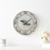 Grande Horloge Ronde Roses roses rose Plaque Chine (Maison)