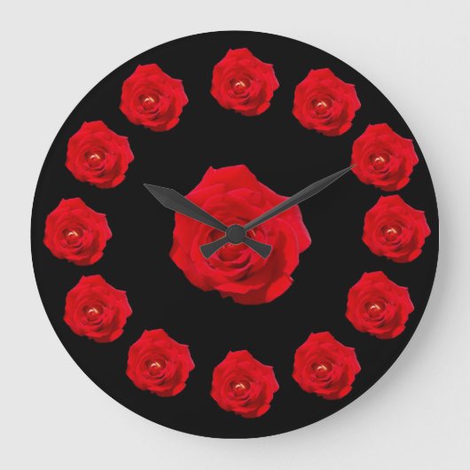 Grande Horloge Ronde Roses rouges (Recto)