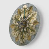 Grande Horloge Ronde Rosette décorative de Demask sur l'arrière - plan (Angle)