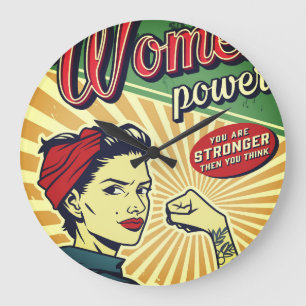 Grande Horloge Ronde Rosie The Riveter Large Clock