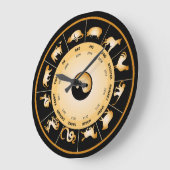Grande Horloge Ronde Roue chinoise Zodiac (Angle)