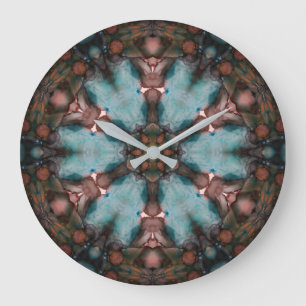 Grande Horloge Ronde Roue d'art Abstrait colorée