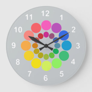 Grande Horloge Ronde Roue de couleur… avec votre couleur d'arrière -