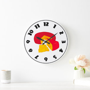 Grande Horloge Ronde Roue de fromage cire rouge produit laitier