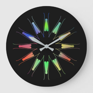 Grande Horloge Ronde Roue de Pétales à Spectre Radieux