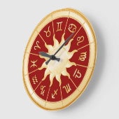 Grande Horloge Ronde Roue rouge Zodiac (Angle)