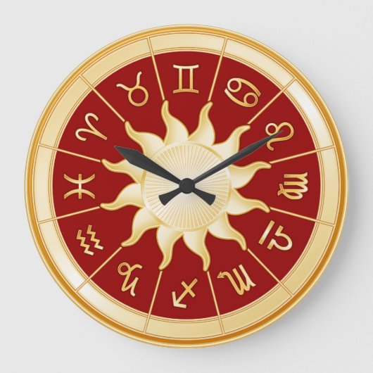 Grande Horloge Ronde Roue rouge Zodiac (Recto)