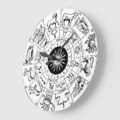 Grande Horloge Ronde Roue vintage Zodiac (Angle)