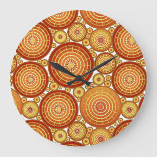 Grande Horloge Ronde Roues imbriquées - cuivre et or
