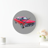Grande Horloge Ronde Rouge 1966 Chevelle SS 396 (Maison)