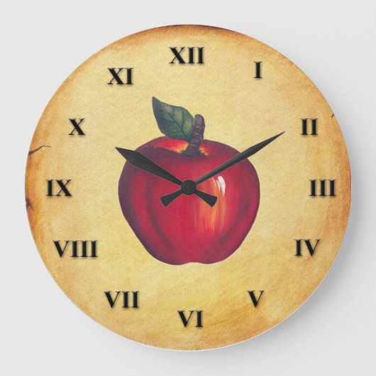 Grande Horloge Ronde Rouge Apple look antique (Recto)