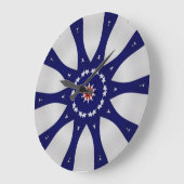 Grande Horloge Ronde Rouge, Blanc, Bleu (Angle)