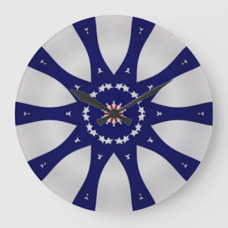 Grande Horloge Ronde Rouge, Blanc, Bleu