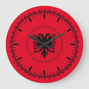 Grande Horloge Ronde Rouge de la fierté albanaise