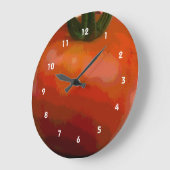 Grande Horloge Ronde Rouge de tomate (Angle)