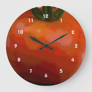 Grande Horloge Ronde Rouge de tomate