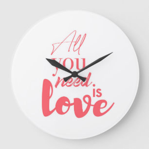 Grande Horloge Ronde Rouge, design graphique urbain "Tout ce dont vous
