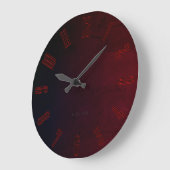 Grande Horloge Ronde Rouge fonçé (Angle)