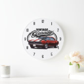 Grande Horloge Ronde Rouge Garage vintage (Maison)