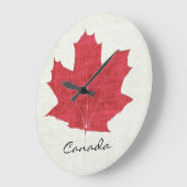 Grande Horloge Ronde rouge maple leaf clock (Angle)