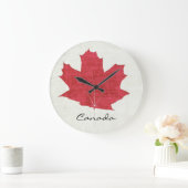 Grande Horloge Ronde rouge maple leaf clock (Maison)