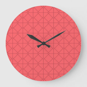 Grande Horloge Ronde Rouge pastel, cool, tendance, illustration décorat