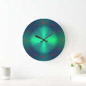Grande Horloge Ronde Rouge vert minimaliste éclairé >Horloges murales (Maison)