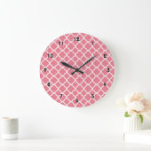 Grande Horloge Ronde Rougissent Quatrefoil rose (Maison)