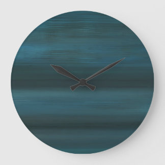 Grande Horloge Ronde Round Blue Rain Abstract Wall Clock