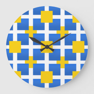 Grande Horloge Ronde Royal Blue Carrés