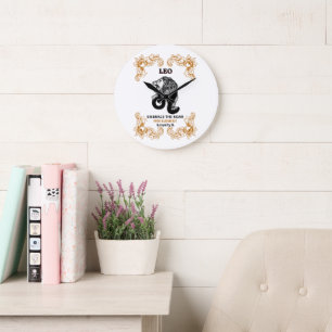 Grande Horloge Ronde Royauté du zodiaque Lion Embrasser le rugissemen