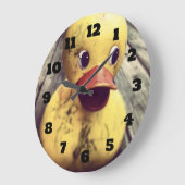 Grande Horloge Ronde Rubber Jaune Ducky a besoin d'un bain ! (Angle)