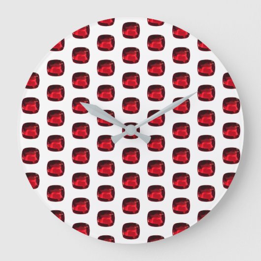 Grande Horloge Ronde Ruby Gemstone Pattern, July Birthstone Large Clock (Recto)