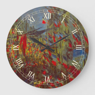 Grande Horloge Ronde Rue Montorgueil aux drapeaux de Claude Monet