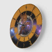 Grande Horloge Ronde Runes de Viking (Angle)