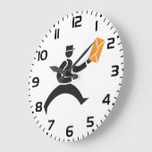 Grande Horloge Ronde Running Postman Delivering Mail Postal Worker (Angle)