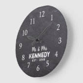 Grande Horloge Ronde Rustic Chalkboard Wedding (Angle)