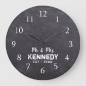 Grande Horloge Ronde Rustic Chalkboard Wedding (Recto)
