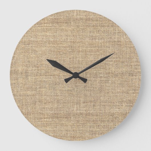 Grande Horloge Ronde Rustic Country Vintage Burlap (Recto)